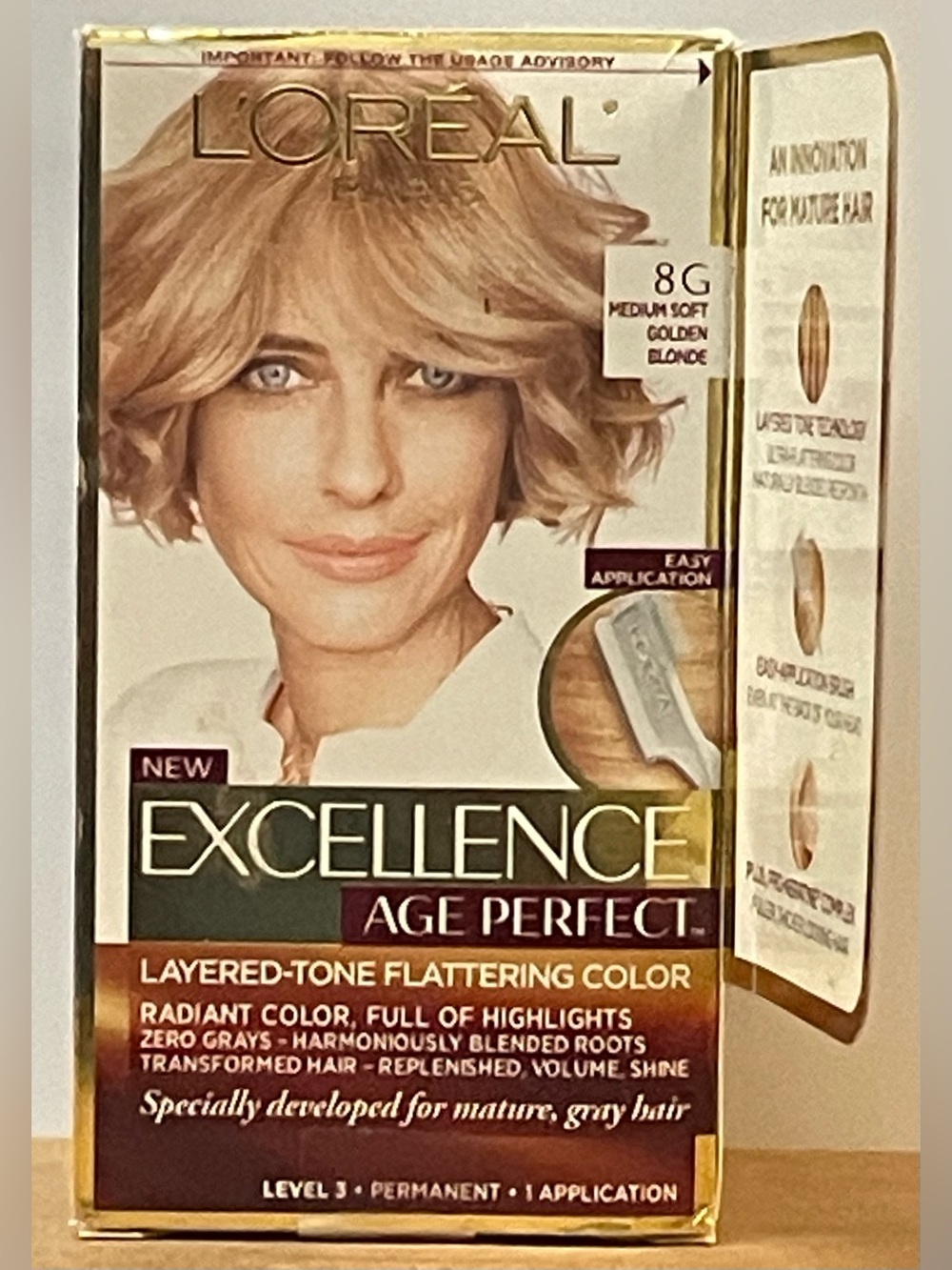 L'Oreal Excellence Age Perfect Hair Colot - 8G Medium Soft Golden Blonde